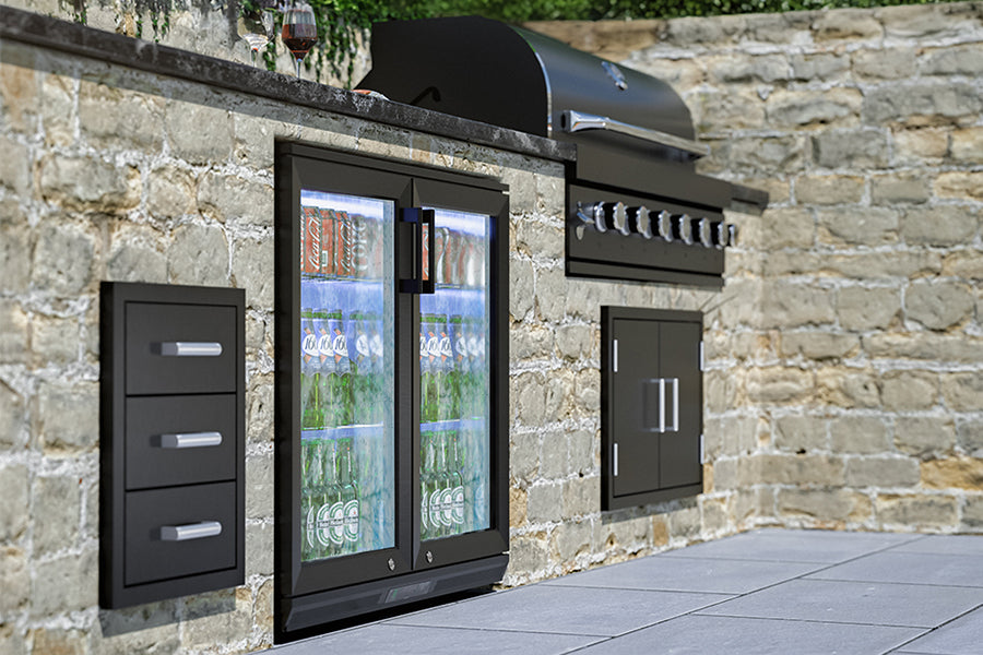 Outdoor Kitchens Black Stainless Steel Build In Range