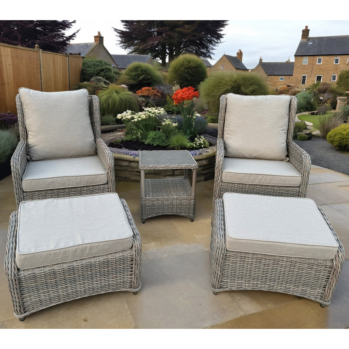 Bracken Outdoors Richmond Rattan Duo Recliner Garden Furniture Set