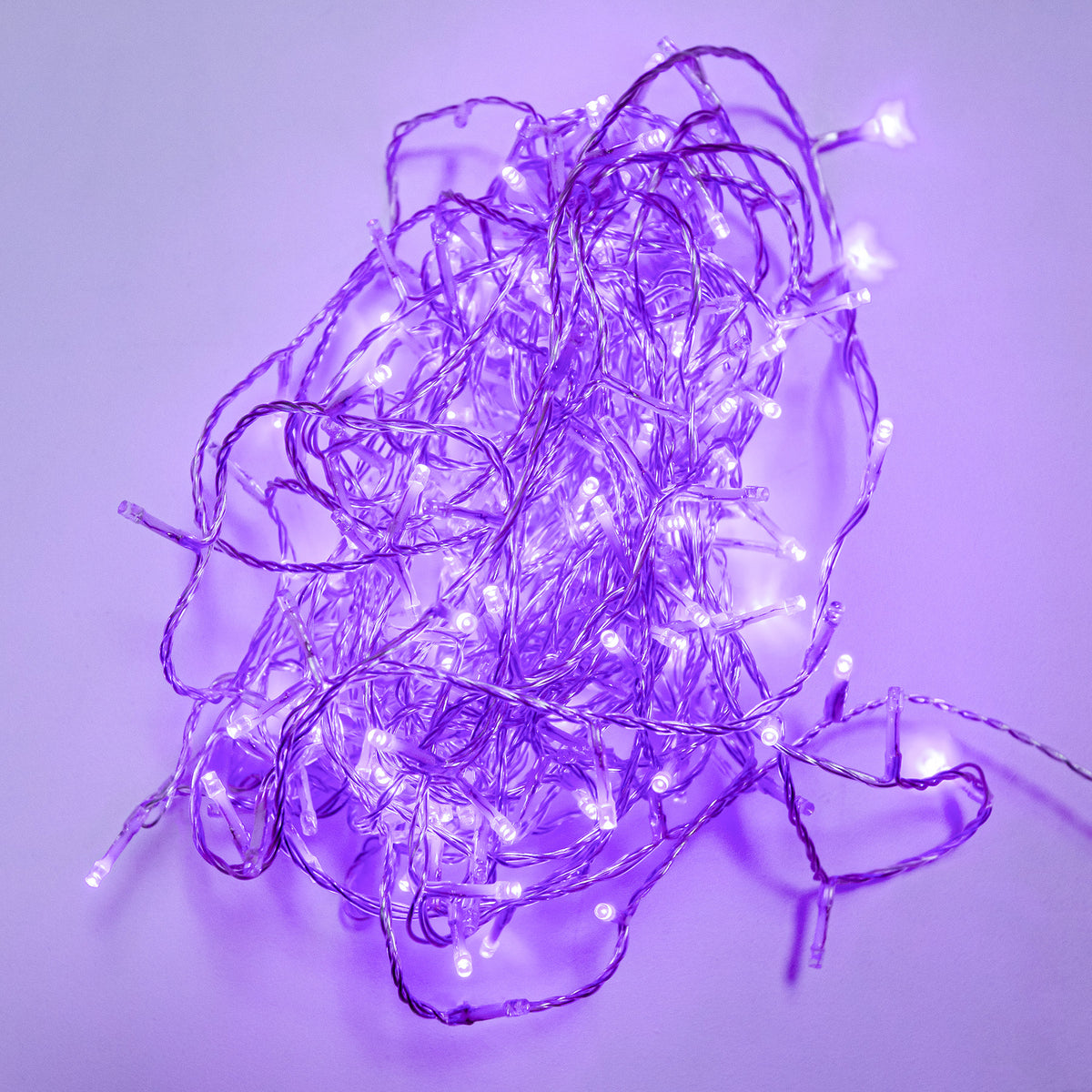 120 LED Purple Multi-Function Christmas String Lights with Clear Cable