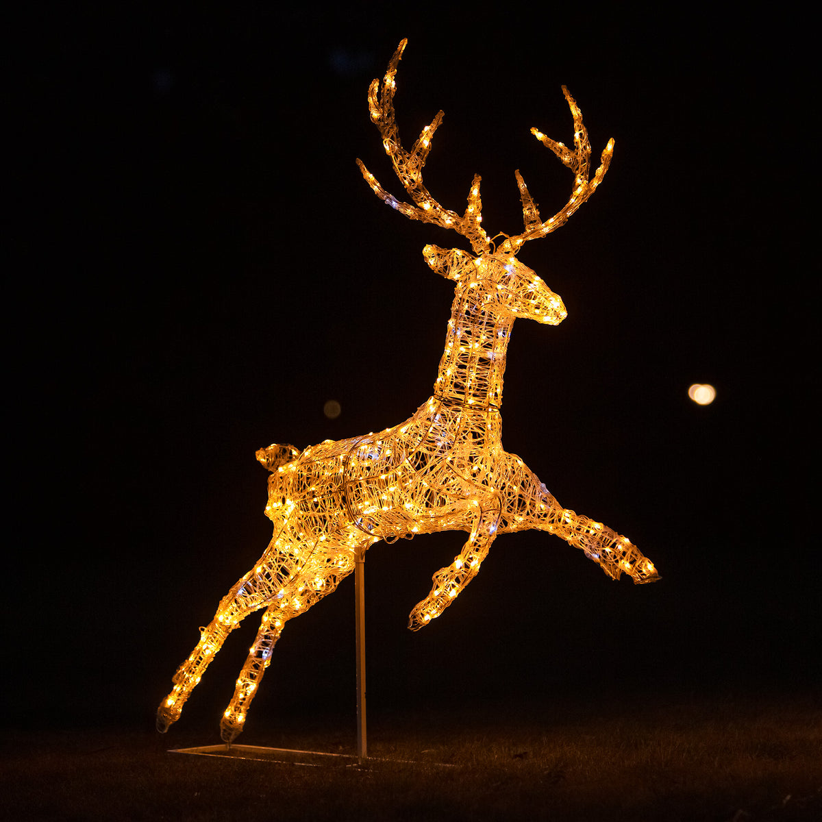 Pre-Lit Christmas Reindeer - 1.5M Soft Acrylic Light Up Flying Stag with 330 White LEDs