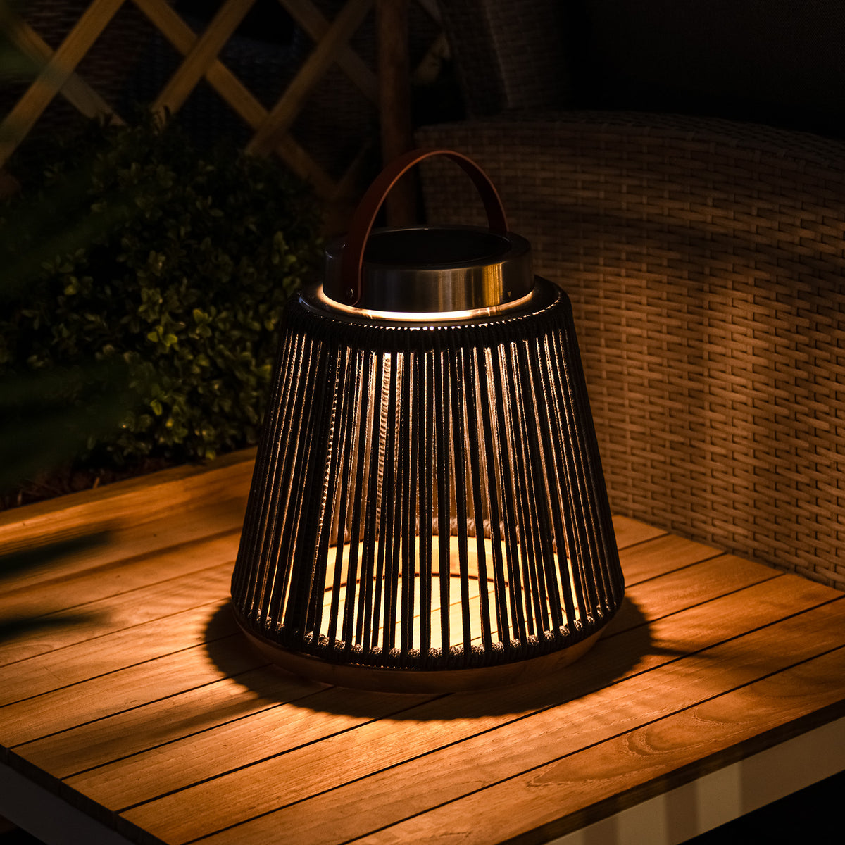 Bracken Outdoors Aurora Curved Charcoal Solar Lantern -  Small