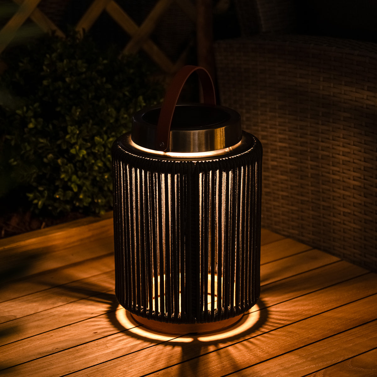 Bracken Outdoors Aurora Straight Charcoal Solar Lantern -  Small