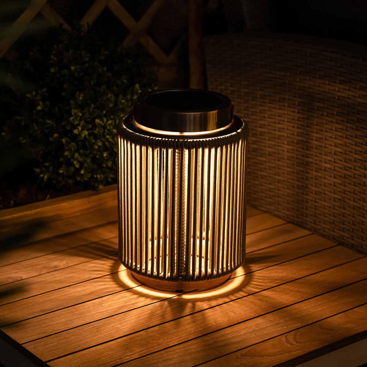 Bracken Outdoors Aurora Straight Light Grey Solar Lantern -  Small