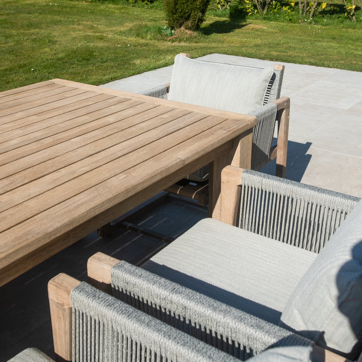 Bracken Outdoors Burford Rope Wooden Rectangular 8 Seat Dining Garden Furniture Set