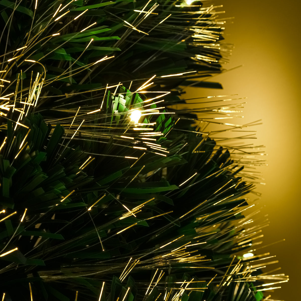 2ft - 7ft Green Fibre Optic Christmas Tree with Warm White LED&#39;s and Fibre Optic Lights