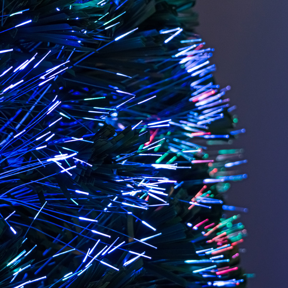 2ft - 7ft Green Fibre Optic Christmas Tree with Multi Coloured Fibre Optic Lights