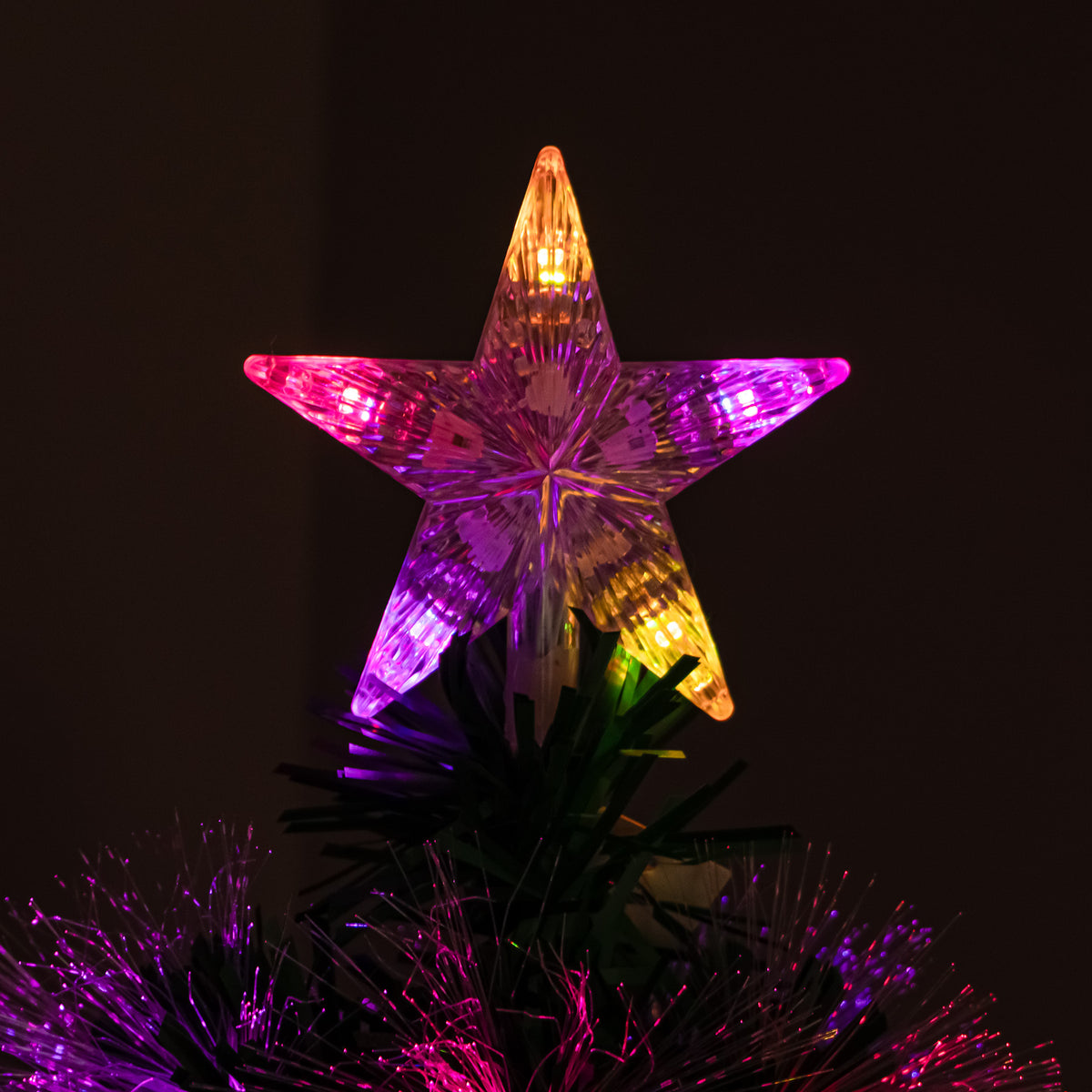 Green Fibre Optic Christmas Tree 4ft - 7ft with Remote Control and Multi Coloured Fibre Optic Lights