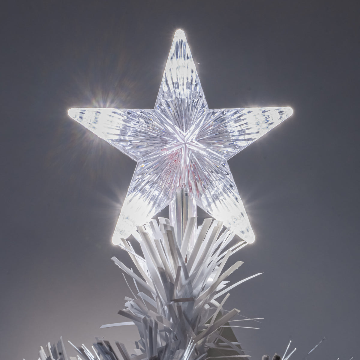 2ft - 7ft White Fibre Optic Christmas Tree with White Fibre Optics and LED Lights