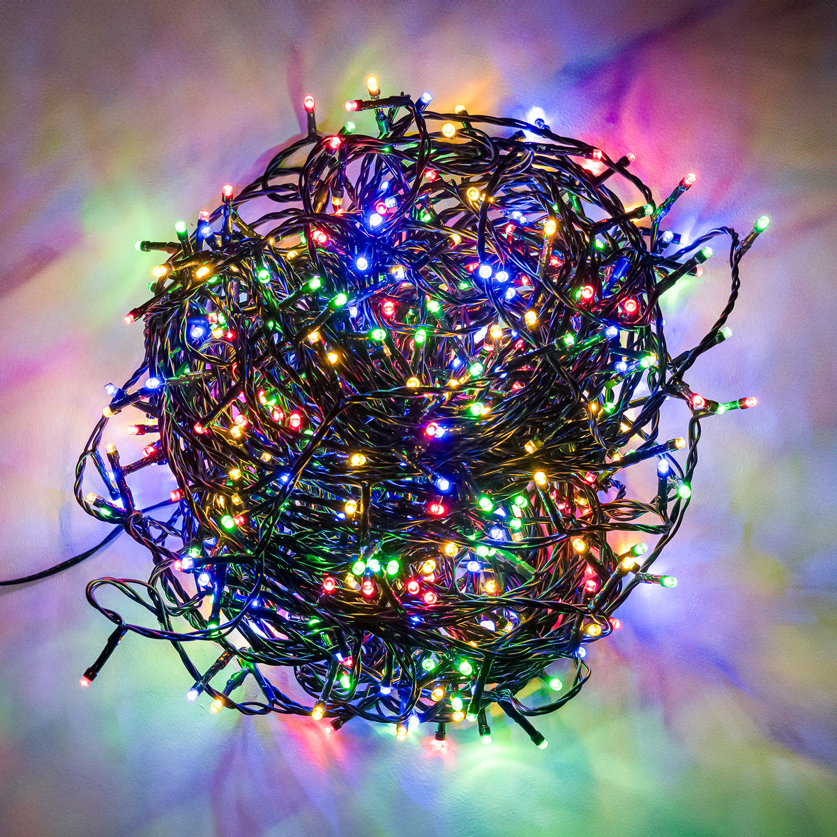 Multi-Coloured LED Multi-Function Christmas String Lights with Green Cable 240,360,480,720, 960 Bulbs