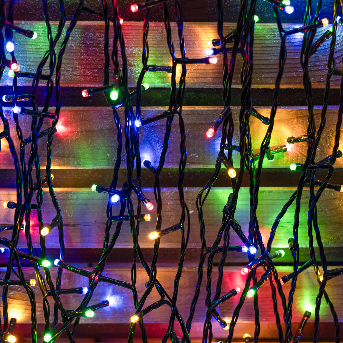 Multi-Coloured LED Multi-Function Christmas String Lights with Green Cable 240,360,480,720, 960 Bulbs