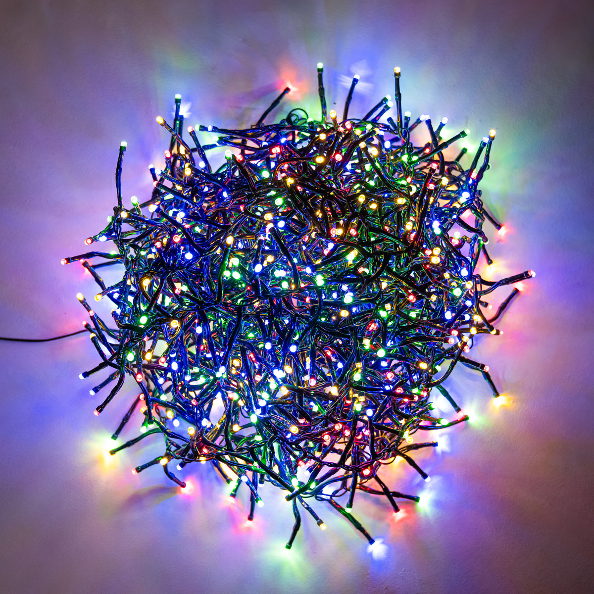 Multi-Coloured Multi-Function Christmas Cluster Lights with Green Cable 360, 480, 720, 960, 2000 LED