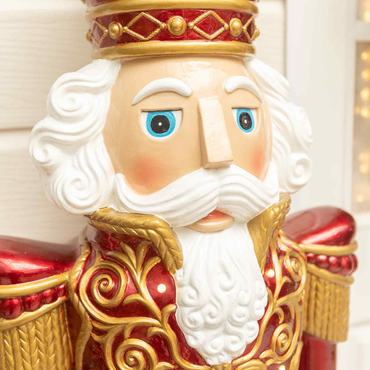 5.5ft Traditional Christmas Nutcracker King - Red and Gold with LED Lights