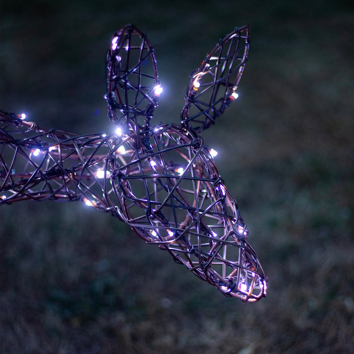 Christmas Reindeer Lights - 1M Brown Wicker Light Up Mother &amp; Baby with 250 White LEDs