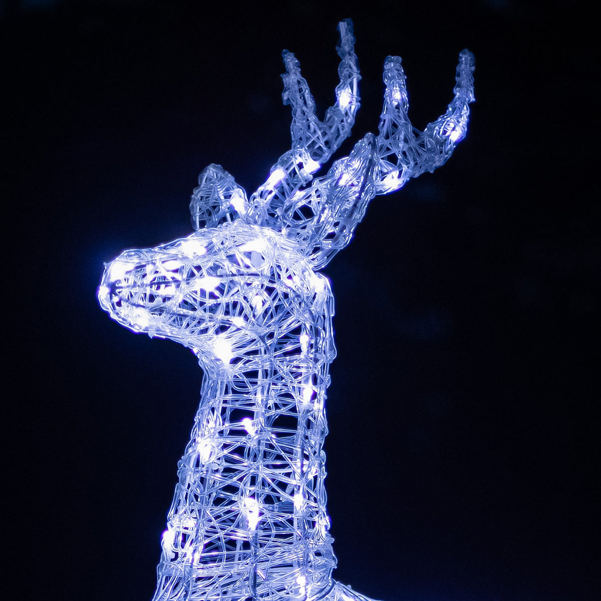 Christmas Reindeer Light - 1.2M Soft Acrylic Outdoor Light Up Stag with 230 White LEDs