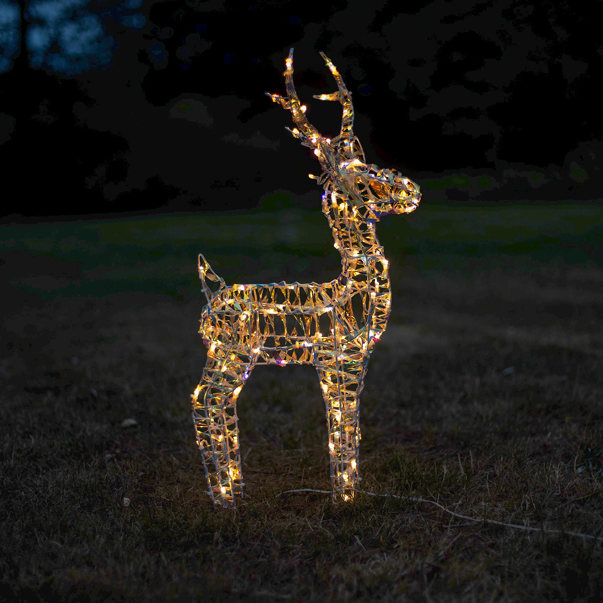 Christmas Reindeer Lights - 60CM Laser Light Up Small Stag with 90 White LEDs