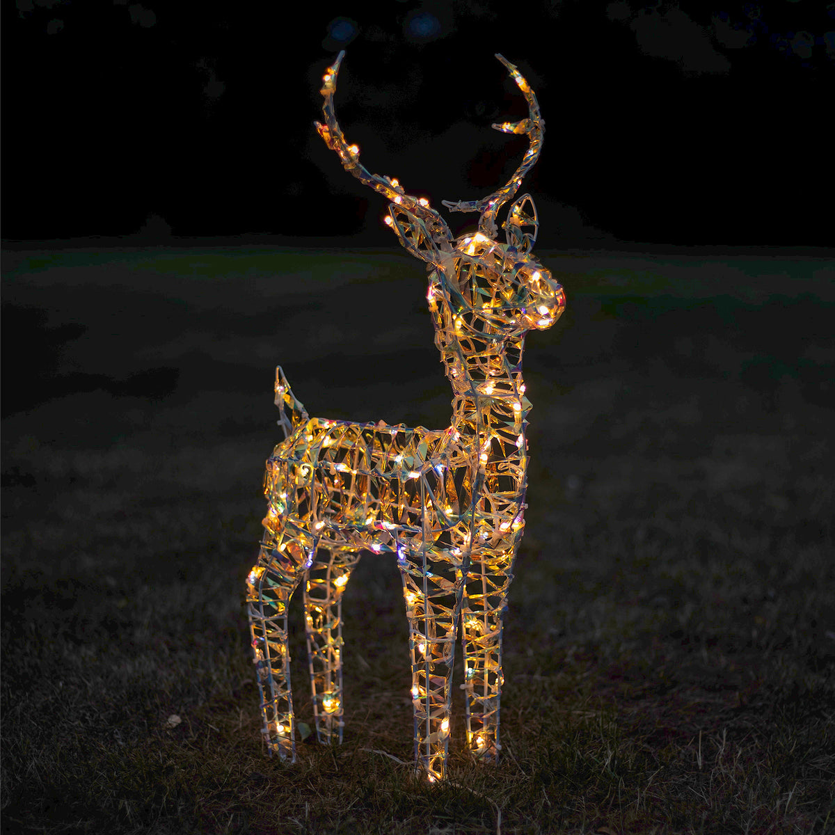 Christmas Reindeer Lights - 60CM Laser Light Up Small Stag with 90 White LEDs