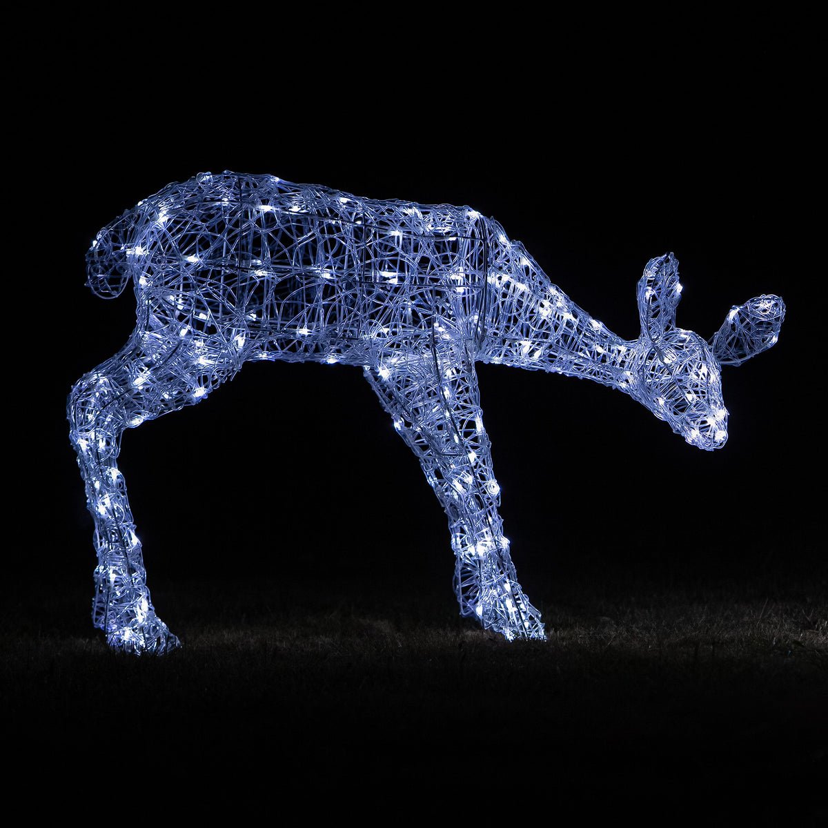 Christmas Reindeer Lights - 1M Soft Acrylic Light Up Mother &amp; Baby with 250 White LEDs