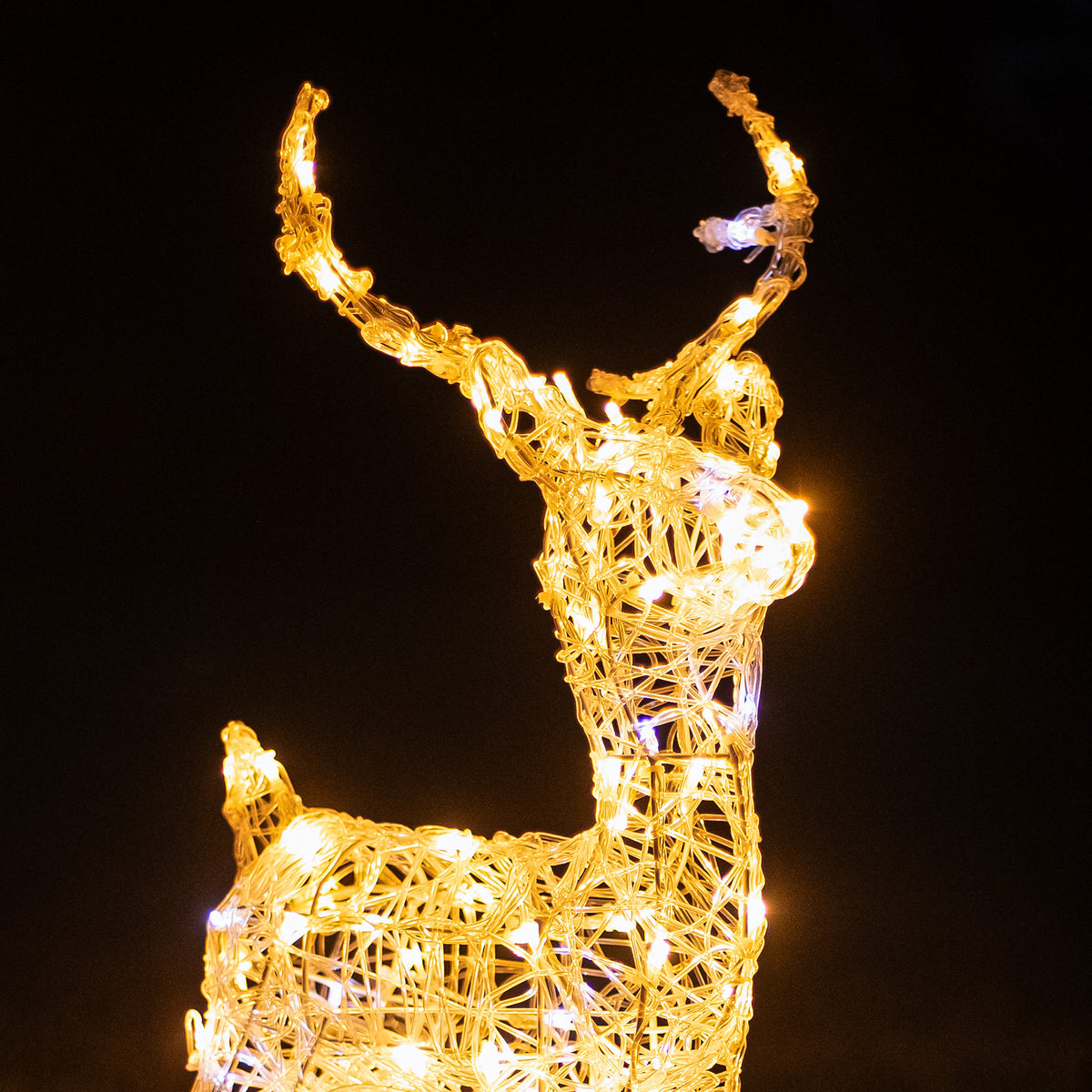 Christmas Reindeer Lights - 60CM Soft Acrylic Light Up Small Stag with 90 White LEDs