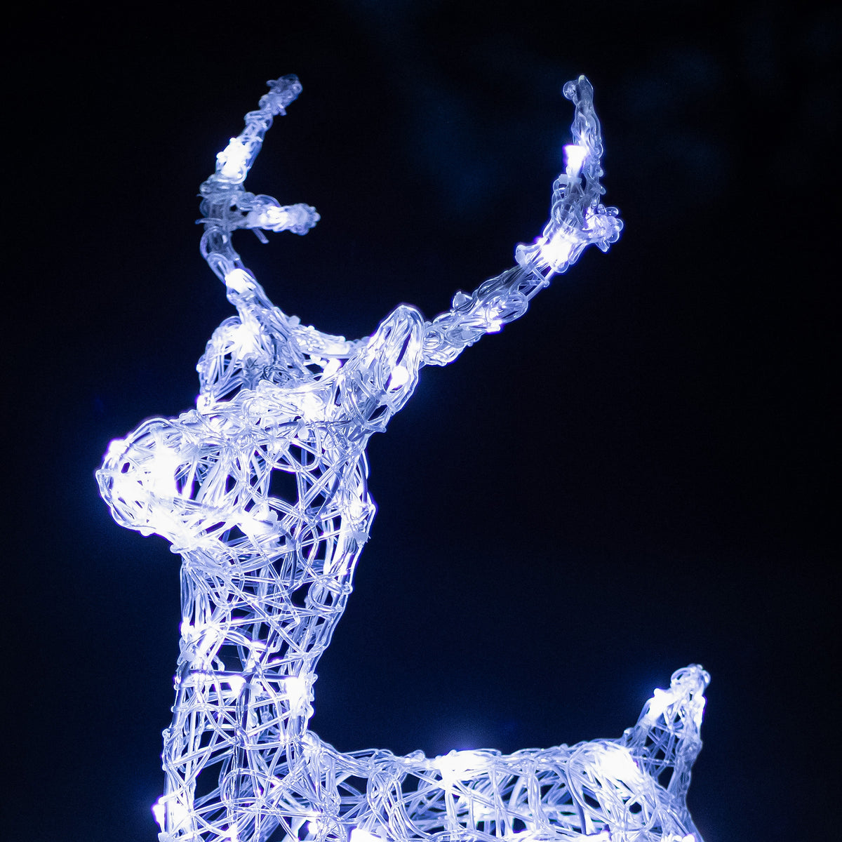 Christmas Reindeer Lights - 60CM Soft Acrylic Light Up Small Stag with 90 White LEDs