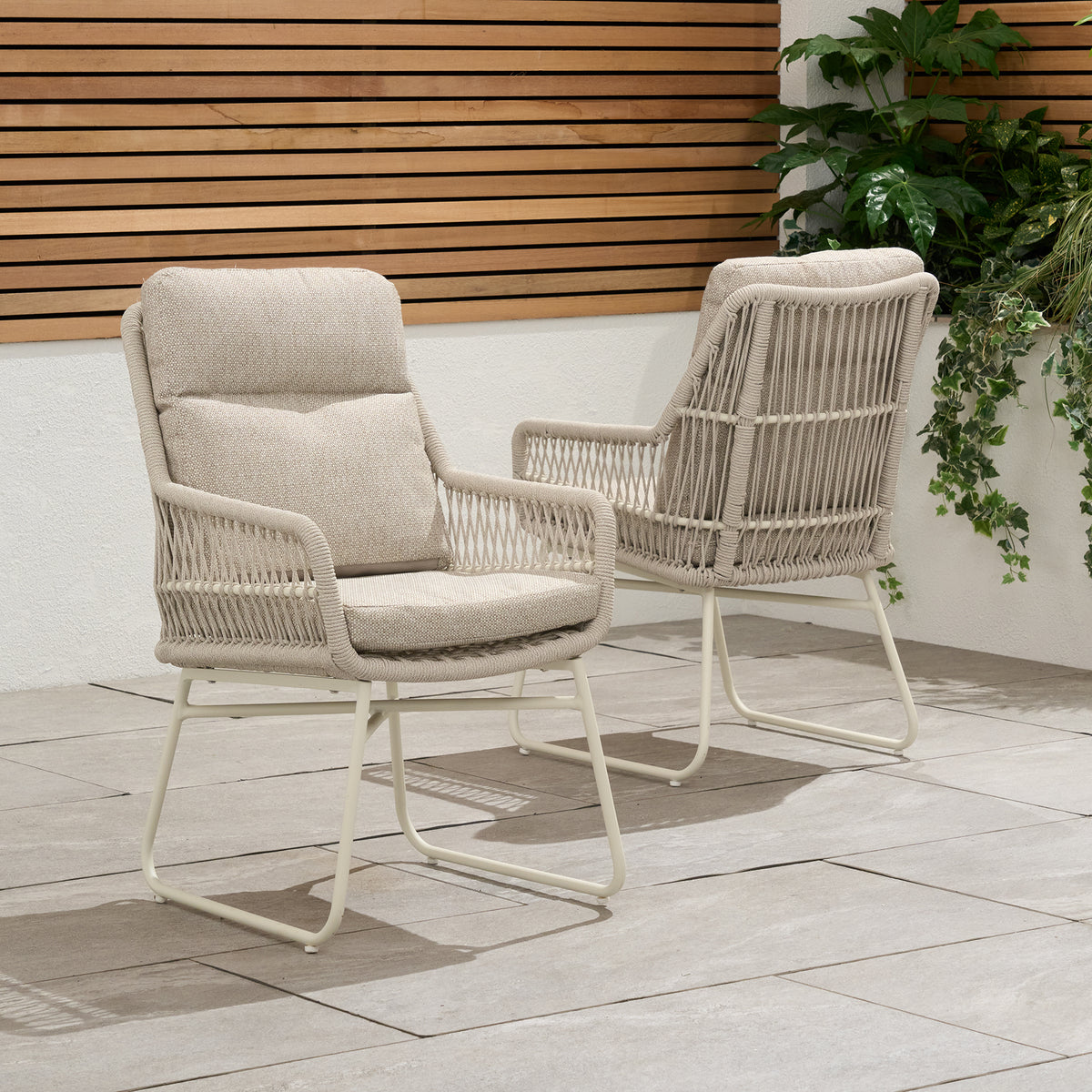 Bracken Outdoors Colorado 6 Seat Rectangular Rope Aluminium Teak Garden Dining Set