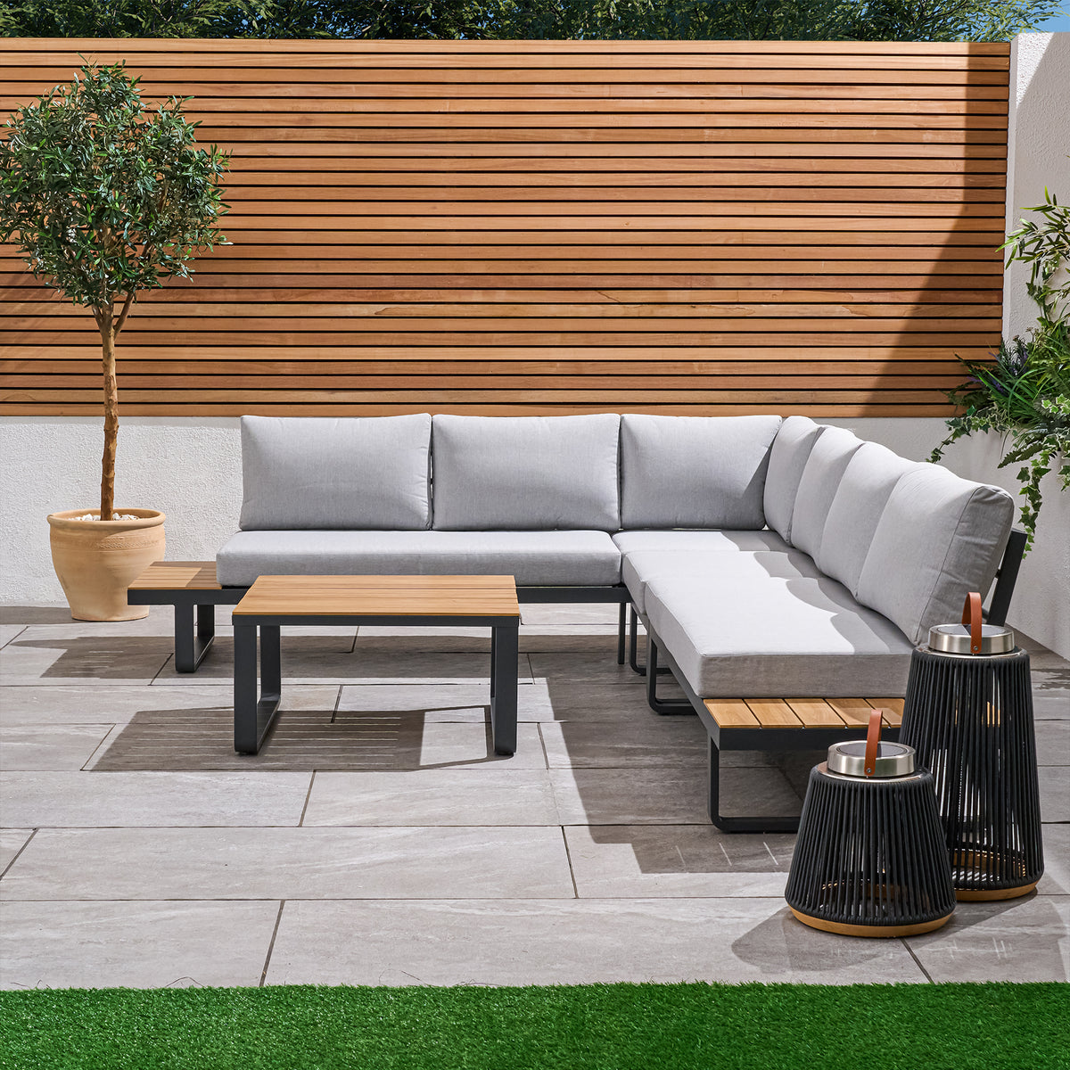 Bracken Outdoors Cuba Aluminium Corner Lounge Sofa Set with Coffee Table