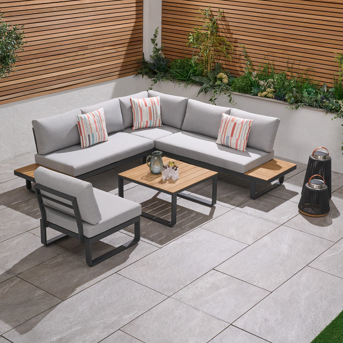 Bracken Outdoors Cuba Aluminium Corner Lounge Sofa Set with Coffee Table