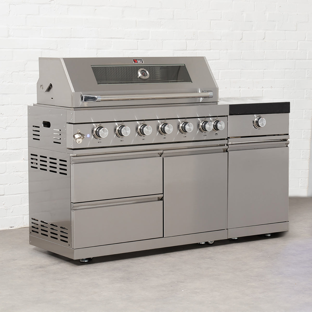 Draco Grills Z640 Deluxe 6 Burner Stainless Steel Gas Barbecue with Sear Station