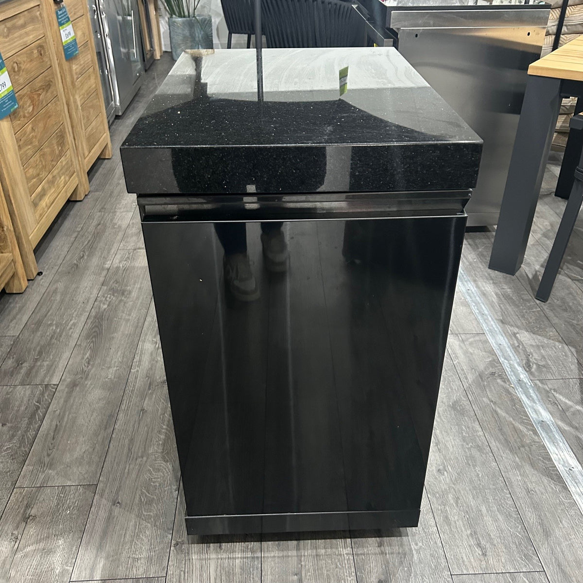 Ex Display Draco Grills Outdoor Kitchen Black Stainless Steel Single Cabinet with Granite Top