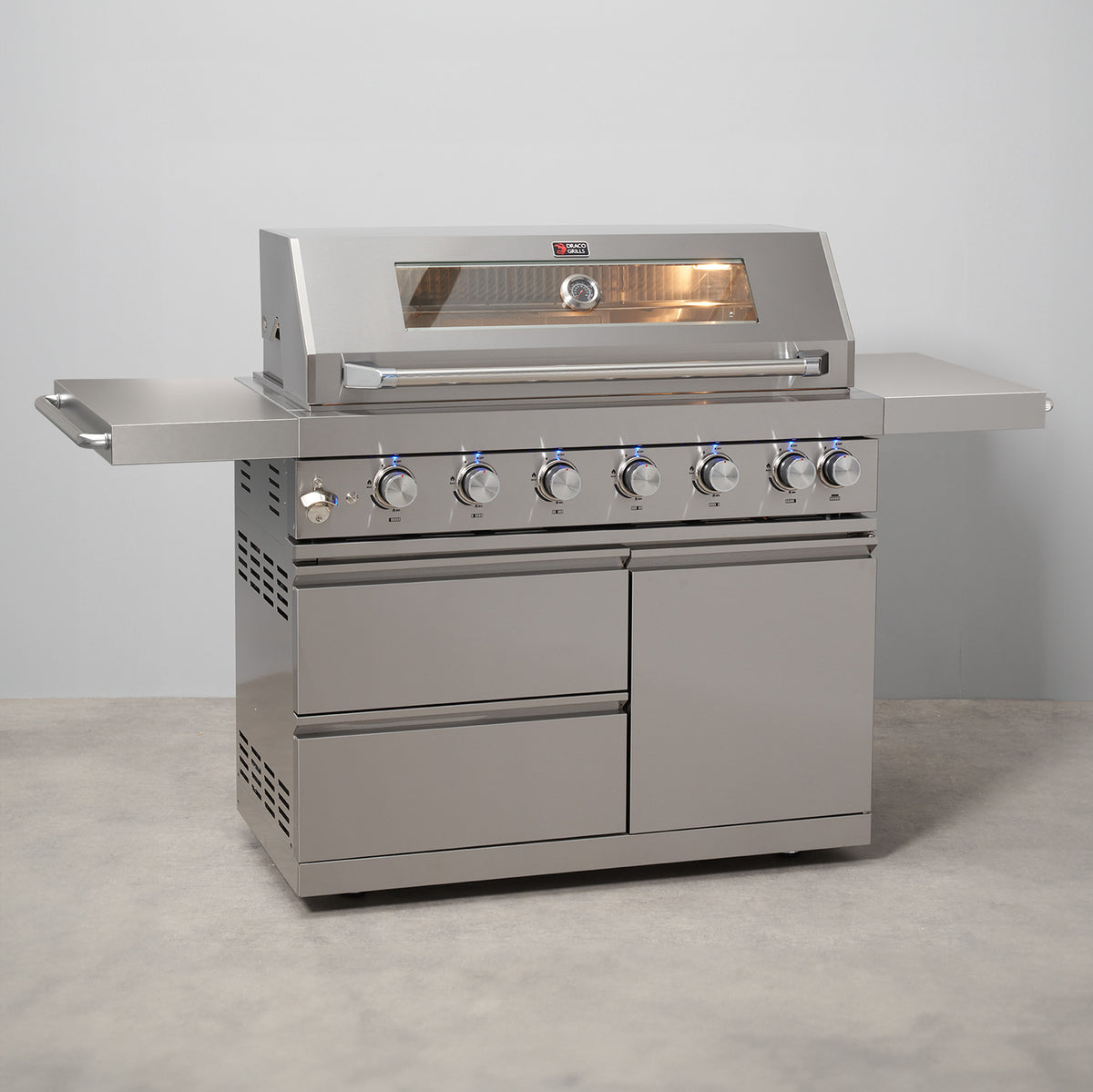 Draco Grills Z640 Deluxe 6 Burner Stainless Steel Gas Barbecue with Sear Station