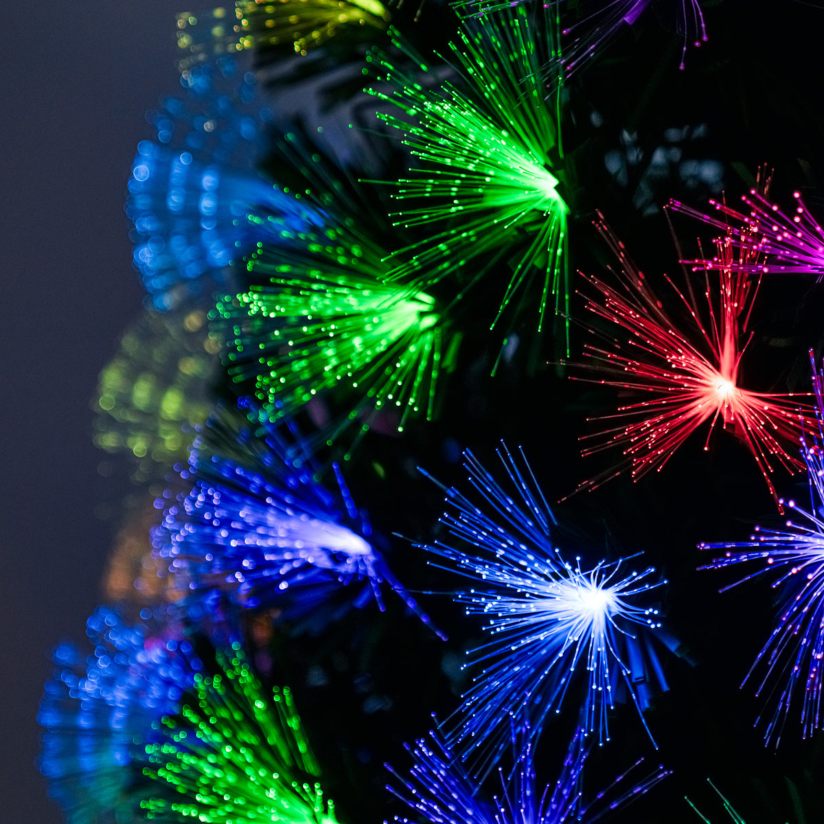 Green Fibre Optic Christmas Tree 4ft - 7ft with Remote Control and Multi Coloured Fibre Optic Lights