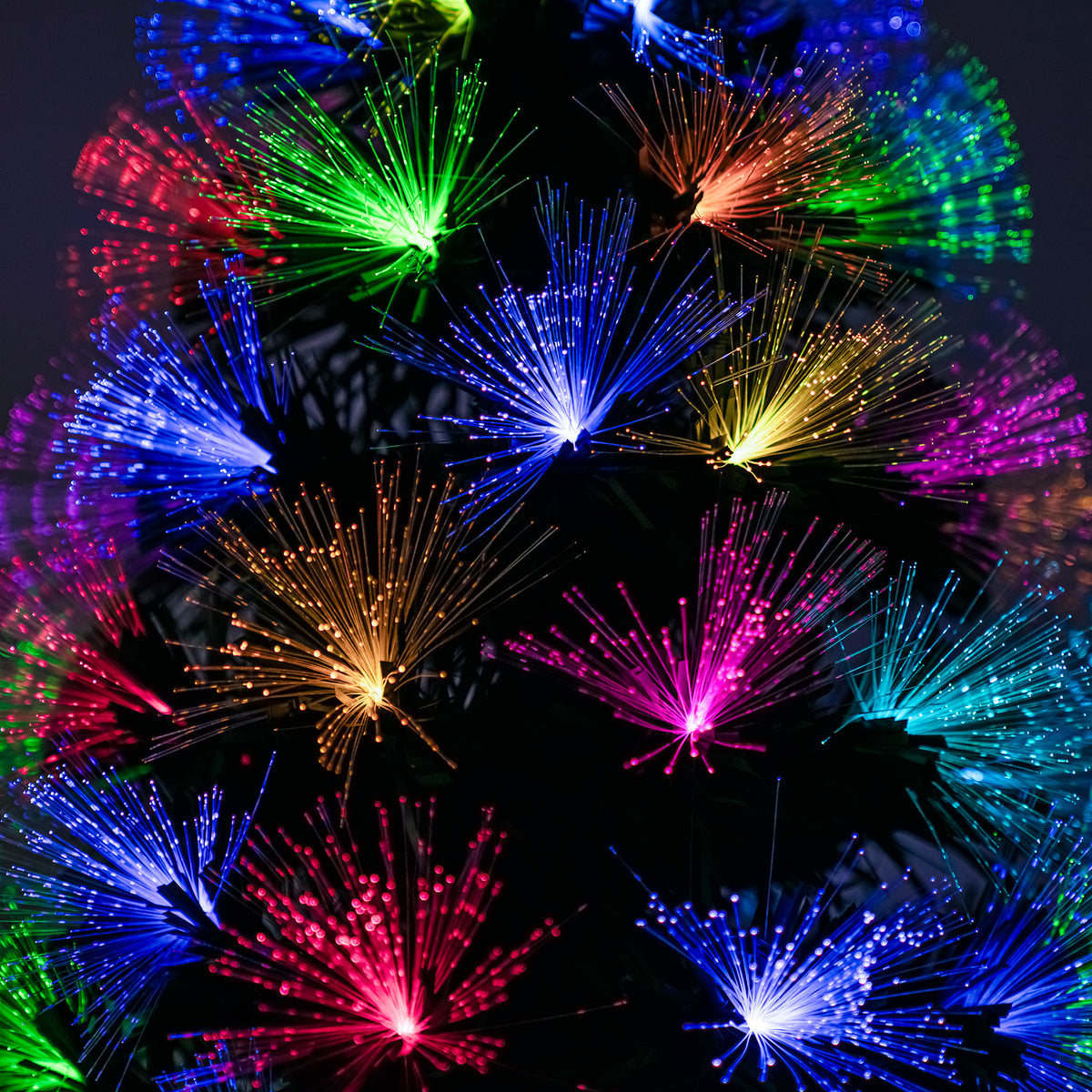 Green Fibre Optic Christmas Tree 4ft - 7ft with Remote Control and Multi Coloured Fibre Optic Lights