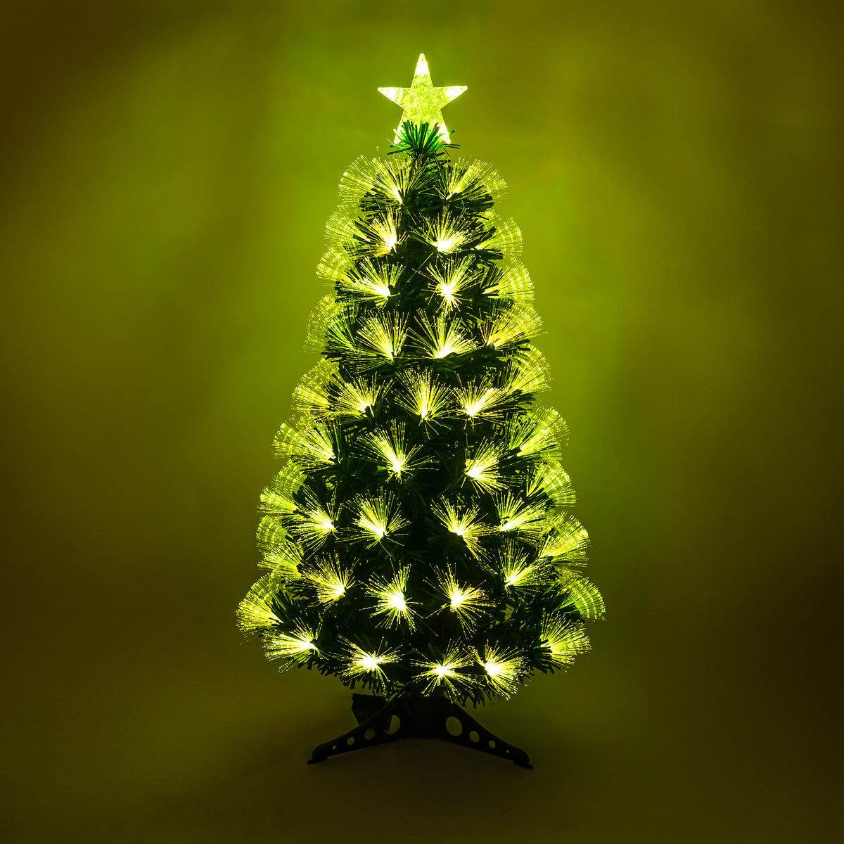 Green Fibre Optic Christmas Tree 4ft - 7ft with Remote Control and Multi Coloured Fibre Optic Lights