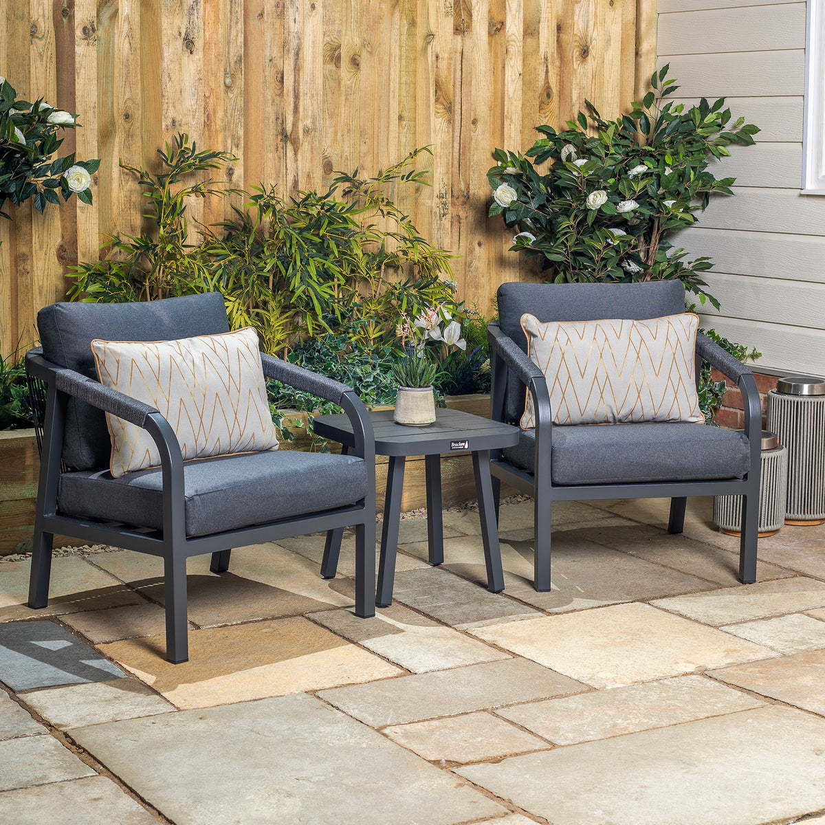 Bracken Outdoors Antigua Rope Aluminium Bistro Garden Furniture Set