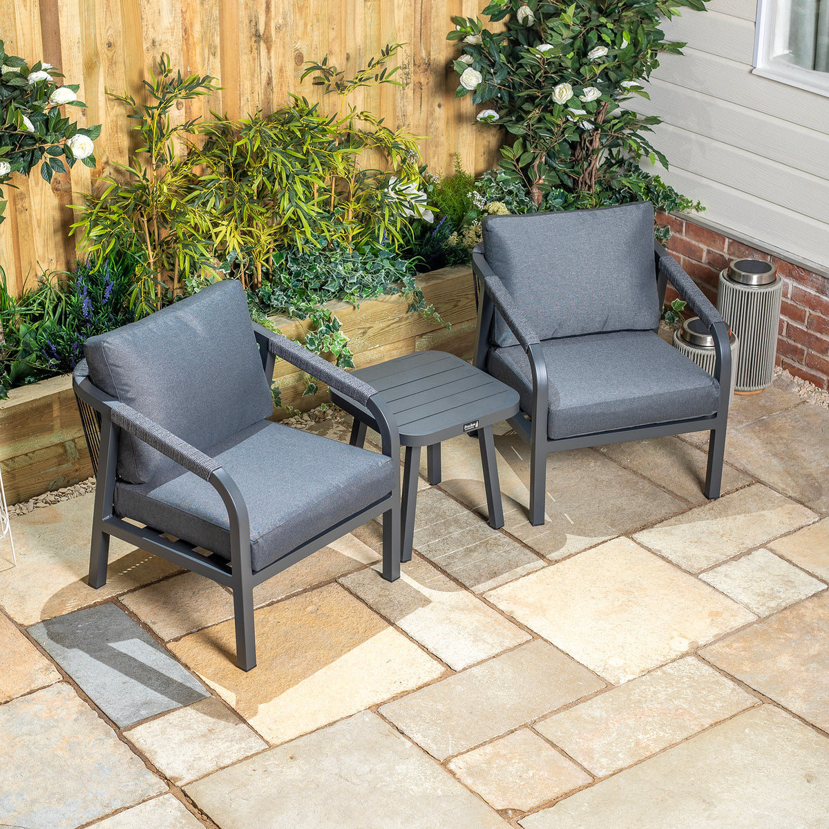 Bracken Outdoors Antigua Rope Aluminium Bistro Garden Furniture Set