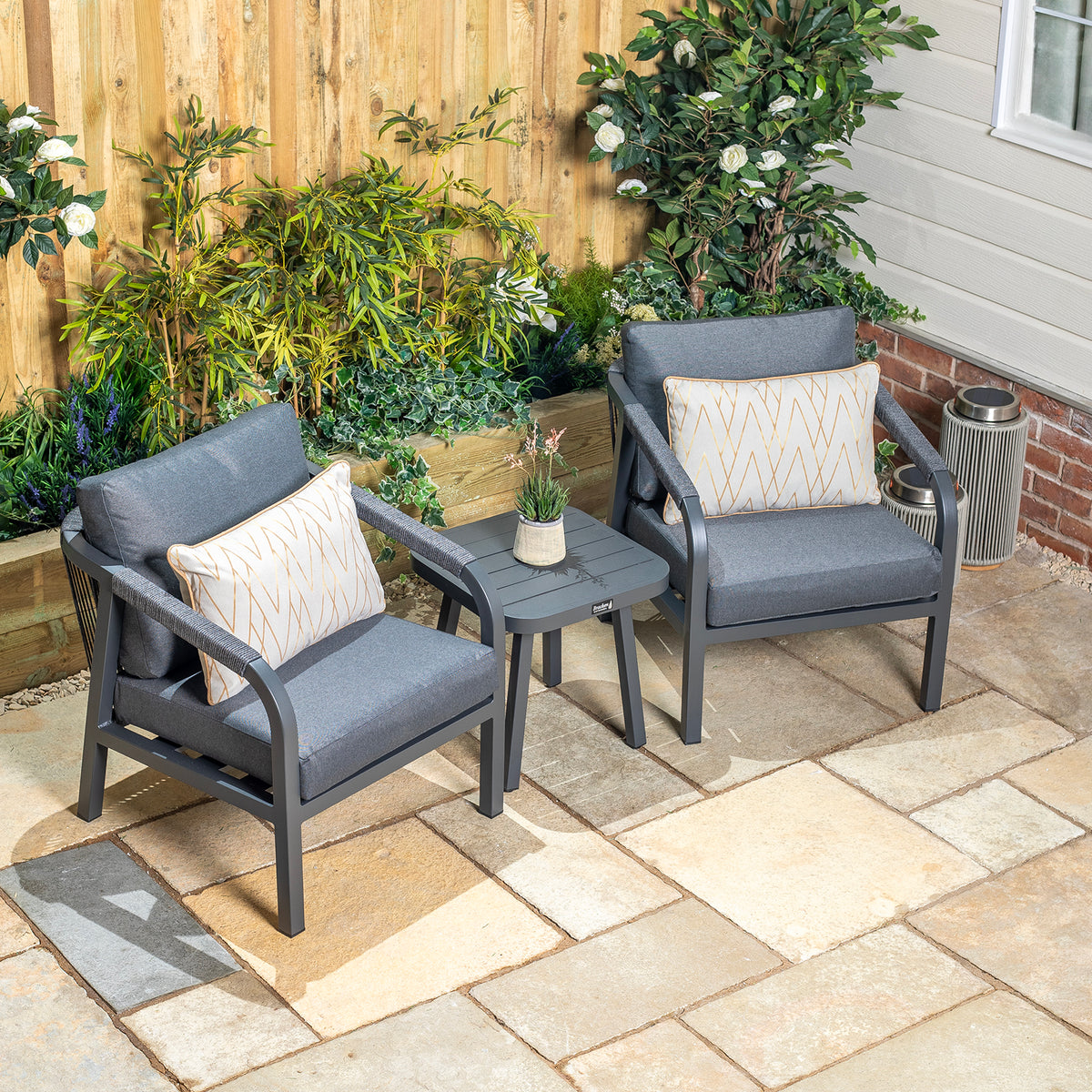 Bracken Outdoors Antigua Rope Aluminium Bistro Garden Furniture Set