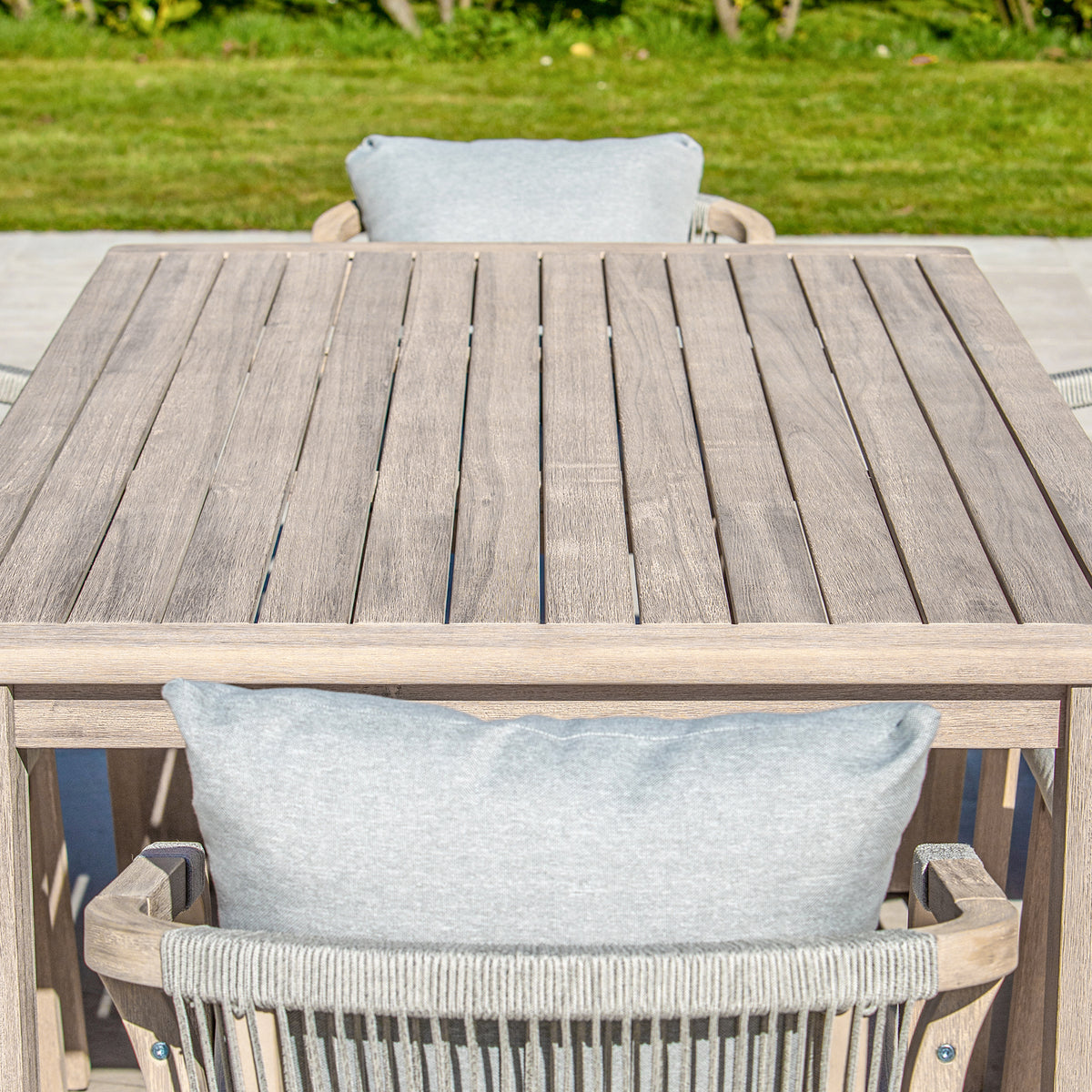 Bracken Outdoors Charlton Acacia Wood and Rope 6 Seat Rectangular Dining Garden Furniture Set