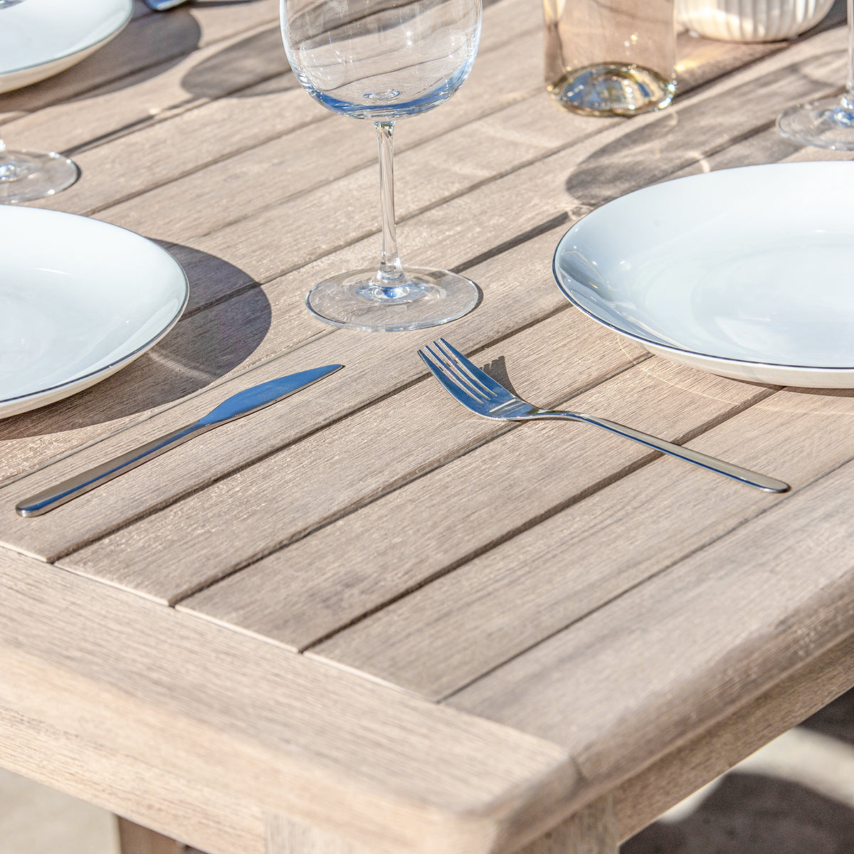Bracken Outdoors Charlton Acacia Wood and Rope 6 Seat Rectangular Dining Garden Furniture Set