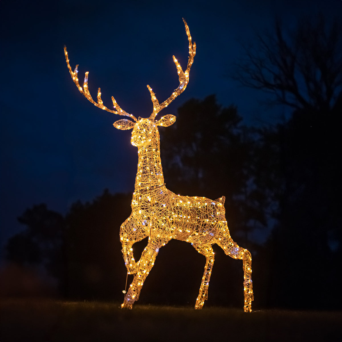 Christmas Reindeer Light - 2M Soft Acrylic Light Up Grand Stag with 350 White LEDs