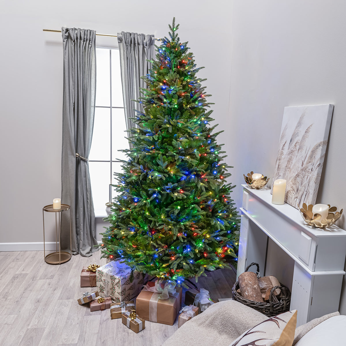 Blenheim Fir Artificial Pre-Lit PE Christmas Tree 6.5FT, 7.5FT