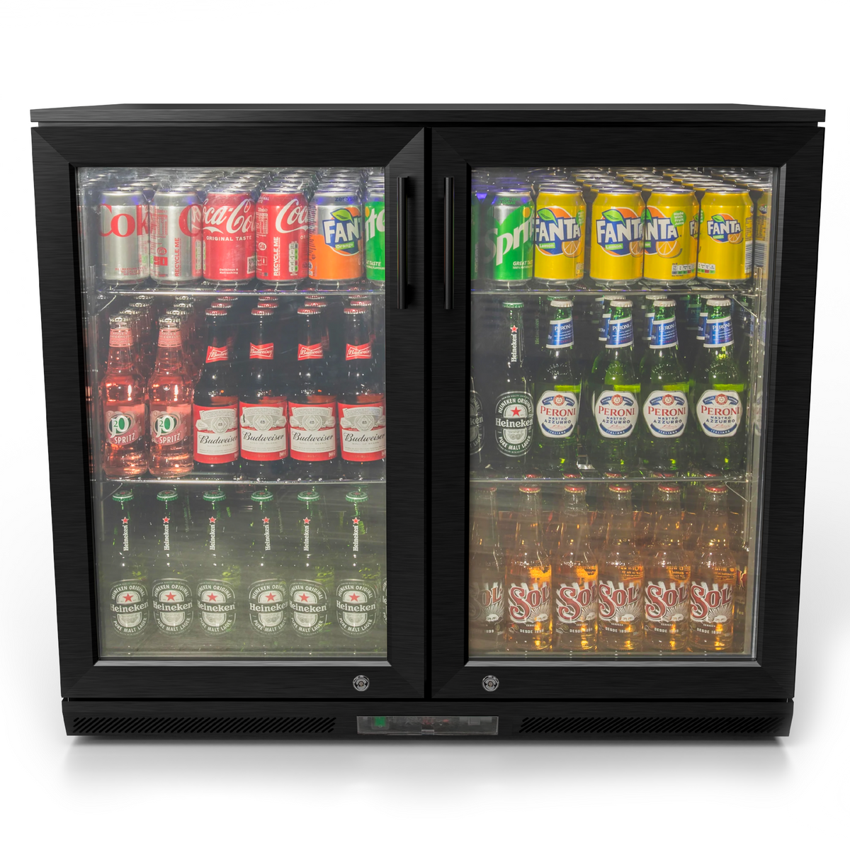 Draco Grills Avalon Outdoor Black Stainless Steel Double Bar Fridge 208L