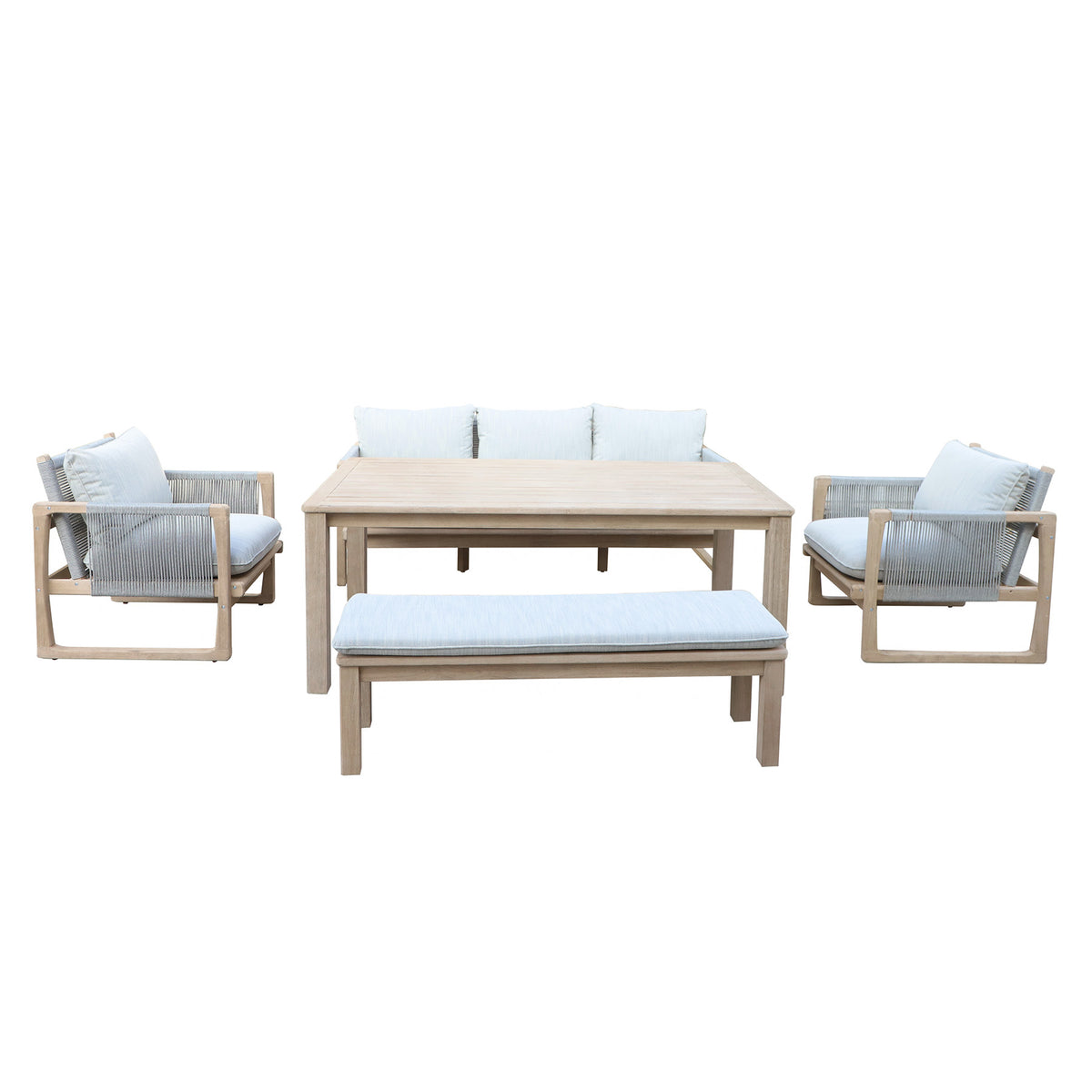 Bracken Outdoors Burford Garden Furniture Lounge Sofa Set with Table and Bench