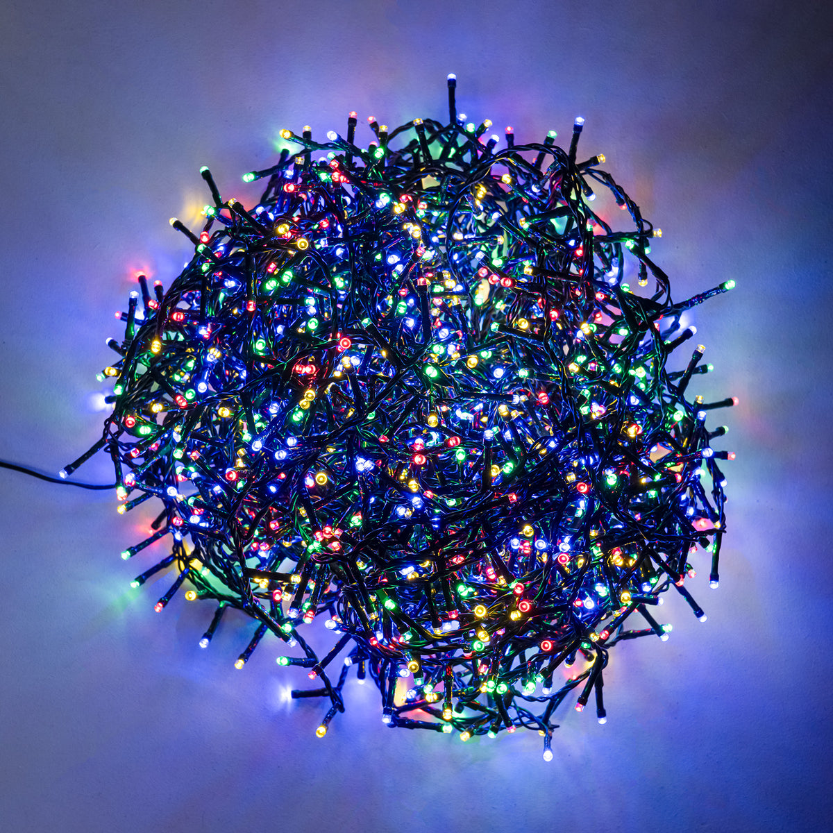 Multi Coloured LED Multi-Function Christmas String Lights with Green Cable 240,360,480,720 and 960 Bulbs