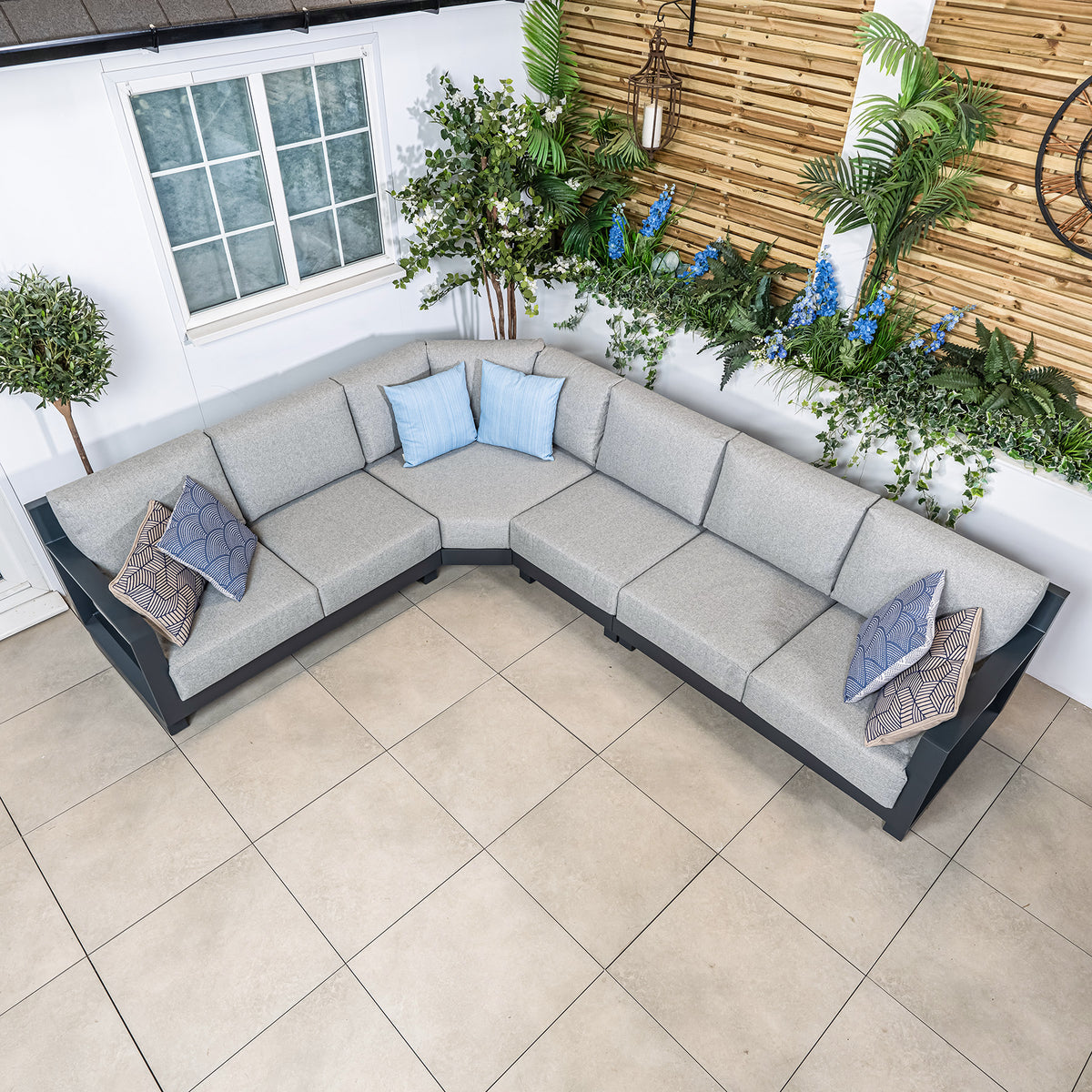 Bracken Outdoors Panama Anthracite Aluminium Rectangular Corner Sofa Garden Furniture Set