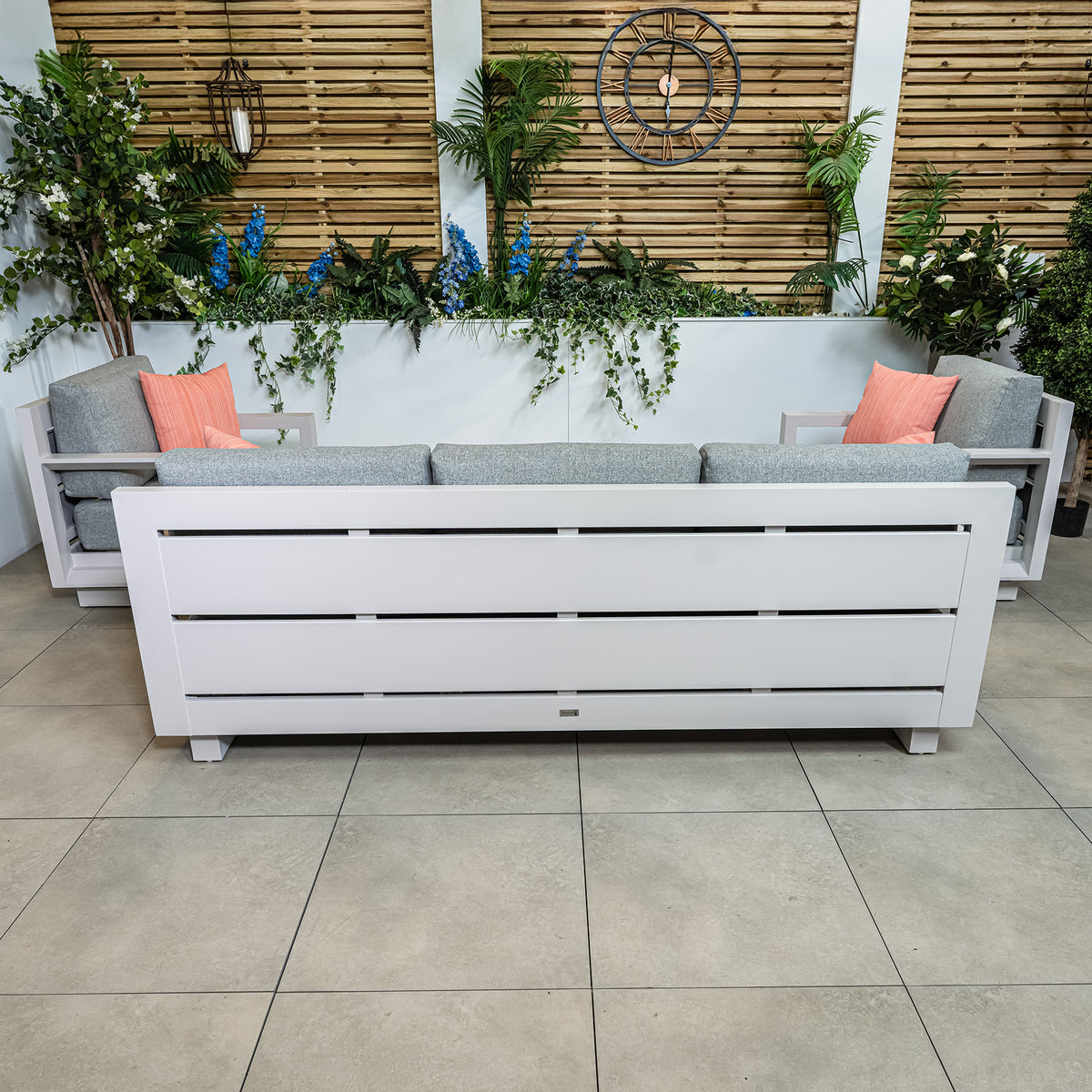 Bracken Outdoors Panama Warm Grey Aluminium Lounge Sofa Set with Height Adjustable Table