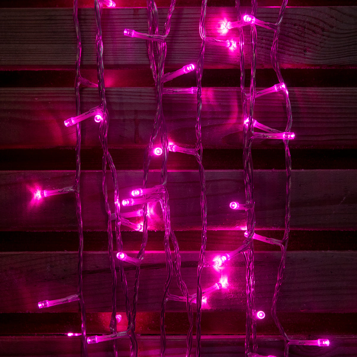 240 LED Pink Multi-Function Christmas String Lights with Clear Cable