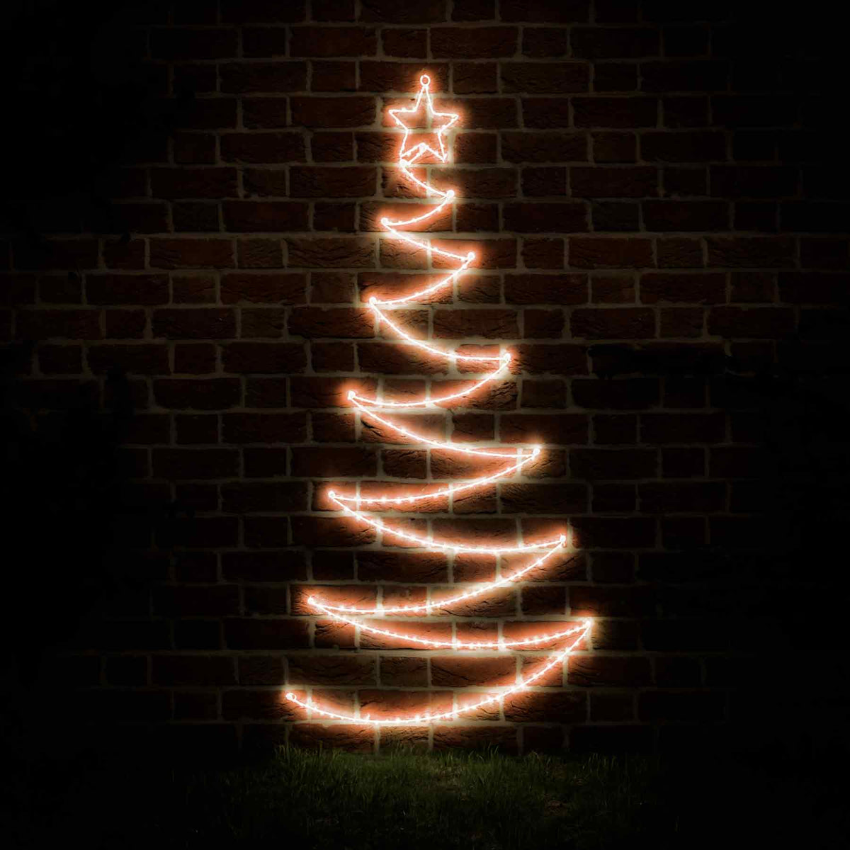 Pre-Lit Christmas Tree - 1.7m Folding Christmas Tree with 200 White LEDs