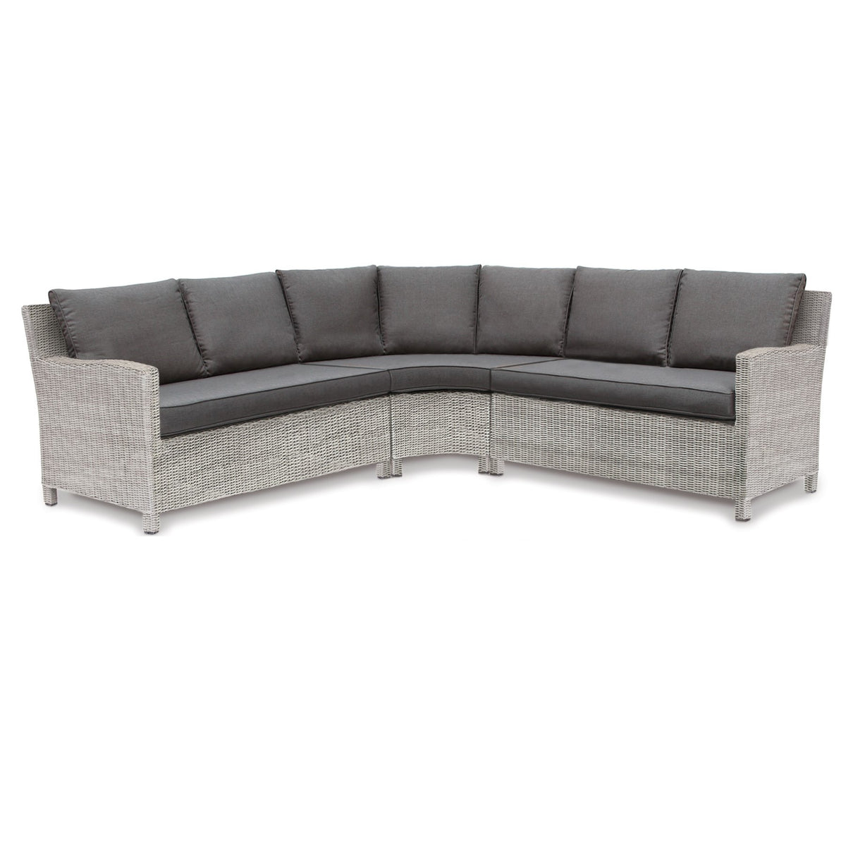 Kettler Palma Signature Grande White Wash Corner Sofa Set with Glass Top Table