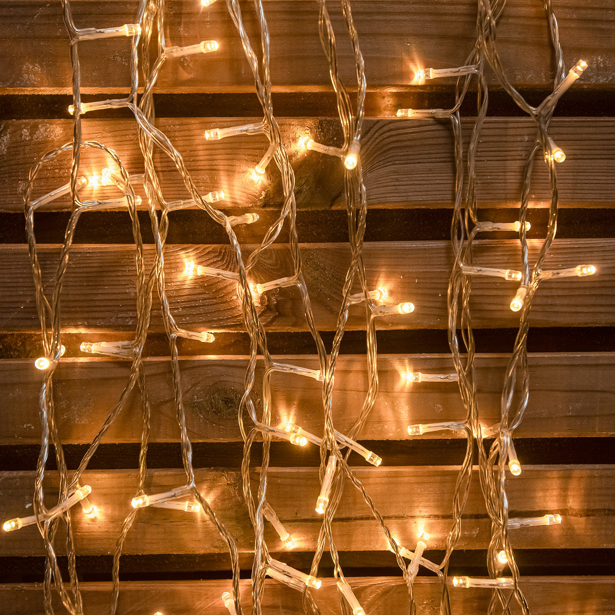 Warm White LED Multi-Function Christmas String Lights with Clear Cable 120, 240 and 360 Bulbs