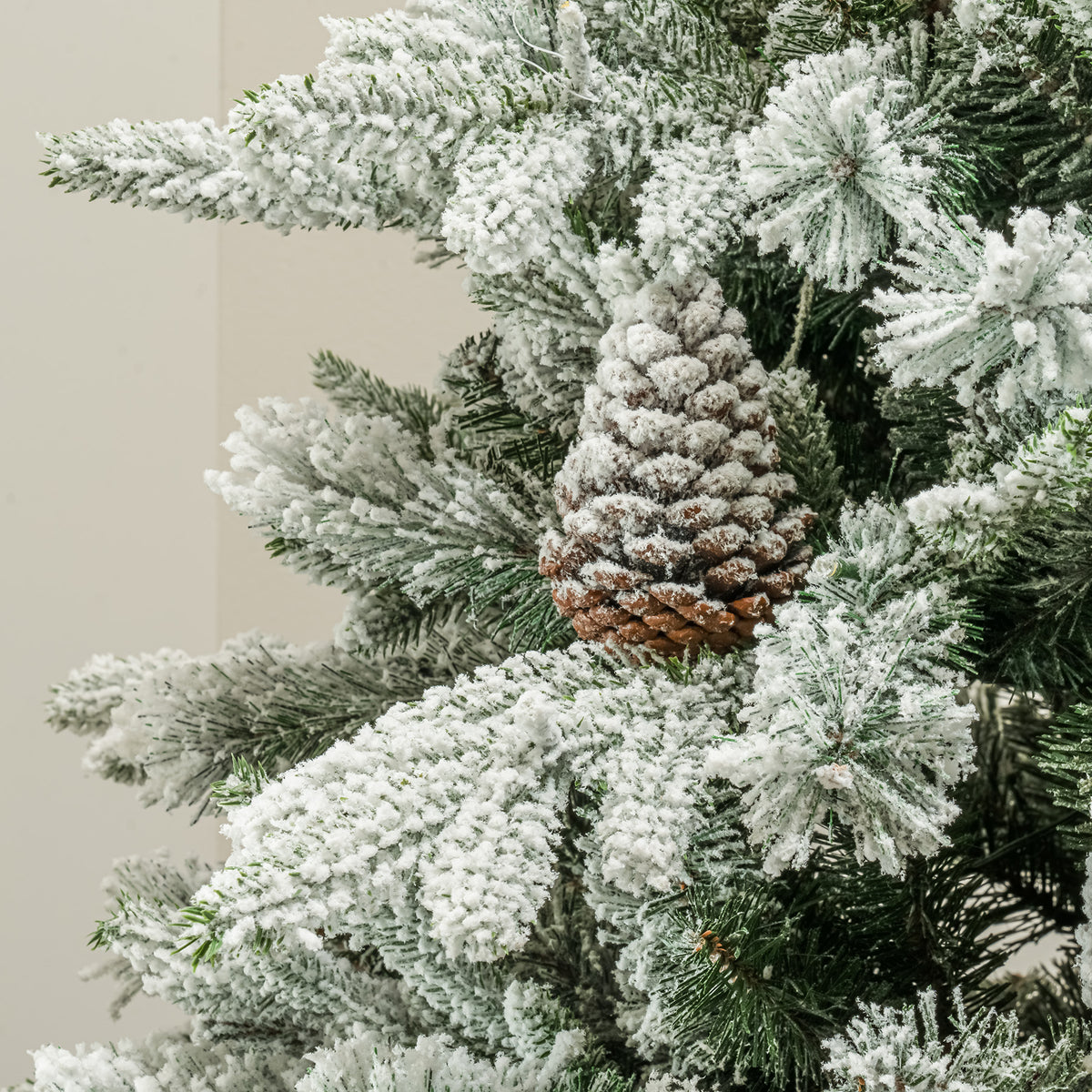 Kensington Fir Artificial Pre-Lit Frosted PE Christmas Tree 6.5FT, 7.5FT