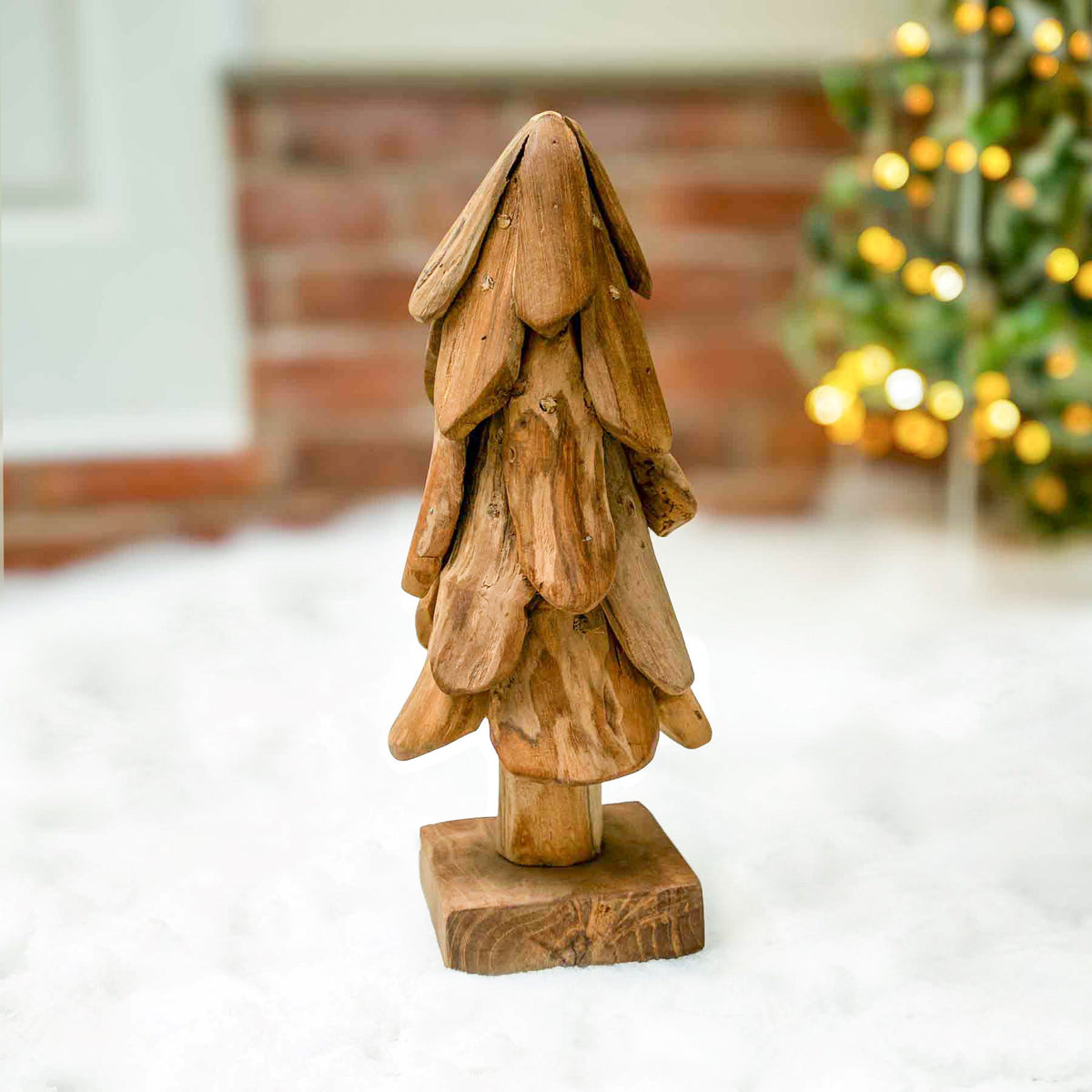 Natural Teak Wooden Christmas Tree - 40cm